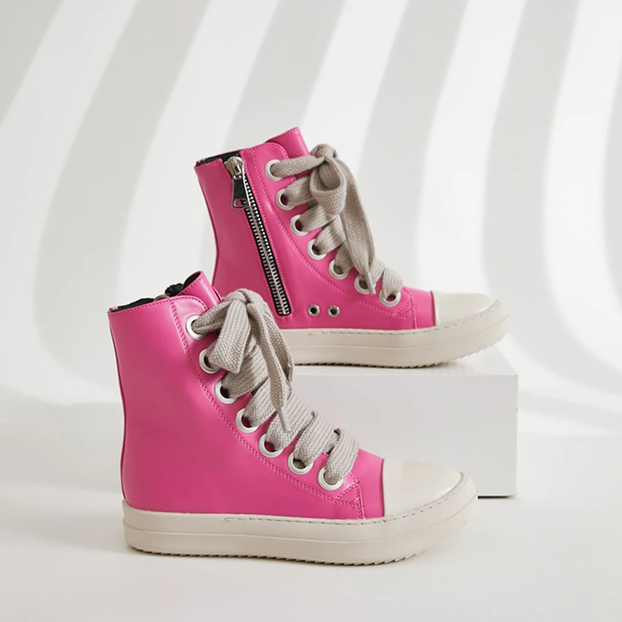 أربطة أحذية خشنة للرجال، نعل سميك عالي القطع، أحذية مريحة، متعددة الاستخدامات، طراز جامعي، أحذية رياضية كاجوال #6