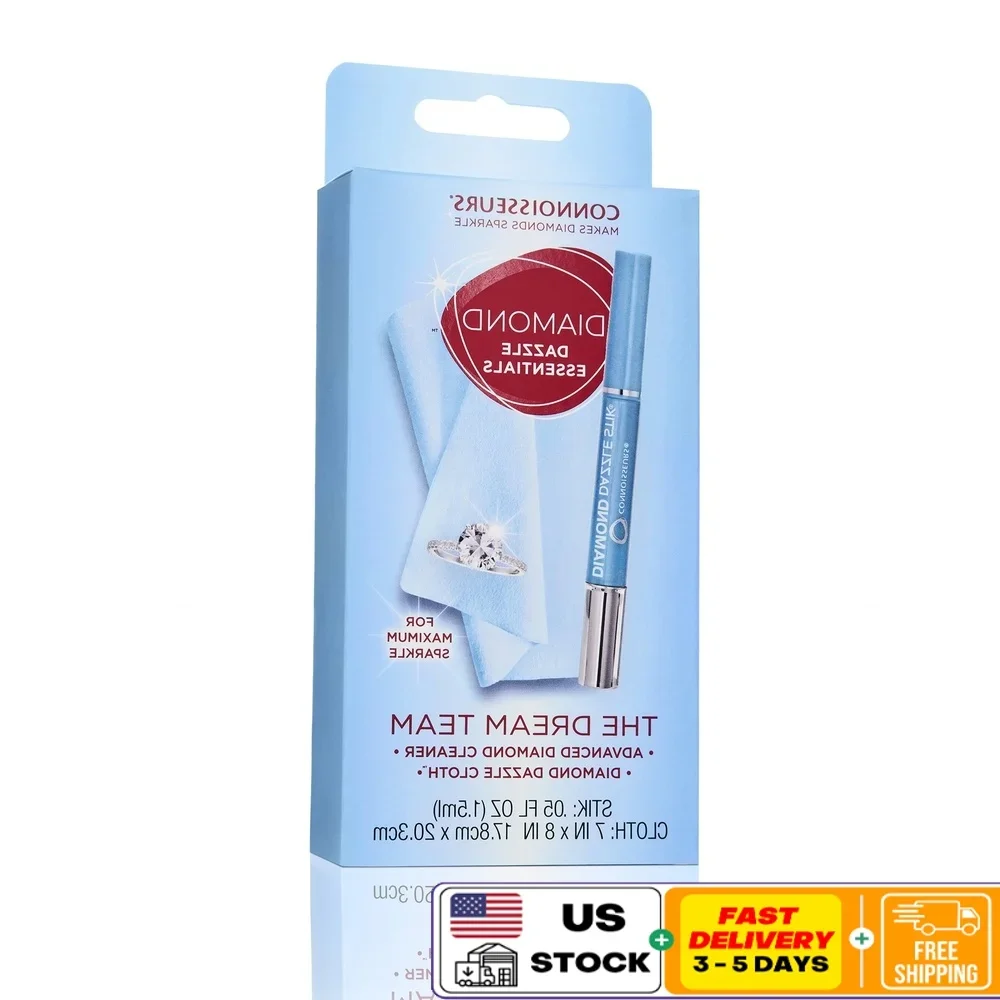 

Набор для очистки бриллиантов Dream Team Advanced Dazzle Stik и ткань из микрозамши Spotless Sparkle Обручальные кольца для путешествий Безопасный для путешествий