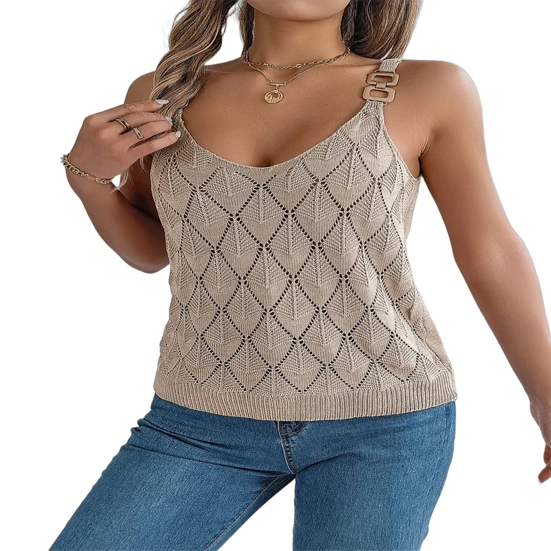 Women Top Spaghetti Strap Spaghetti Strap Knitted Fashionable High Quality New Arrival Trendy Comfortable Premium