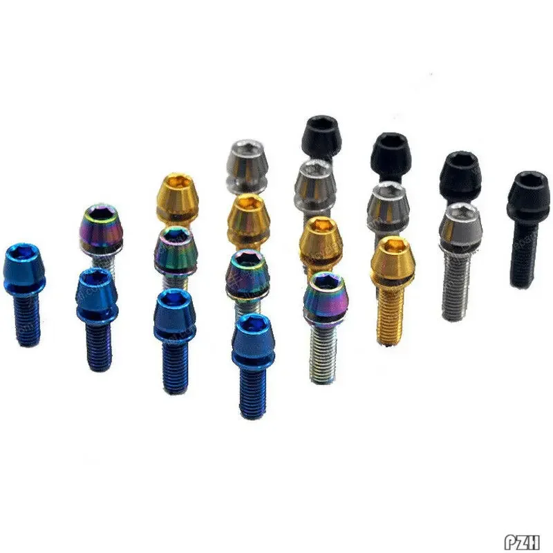 Tornillos de titanio para bicicleta con cabeza cónica y juntas - imagen 2