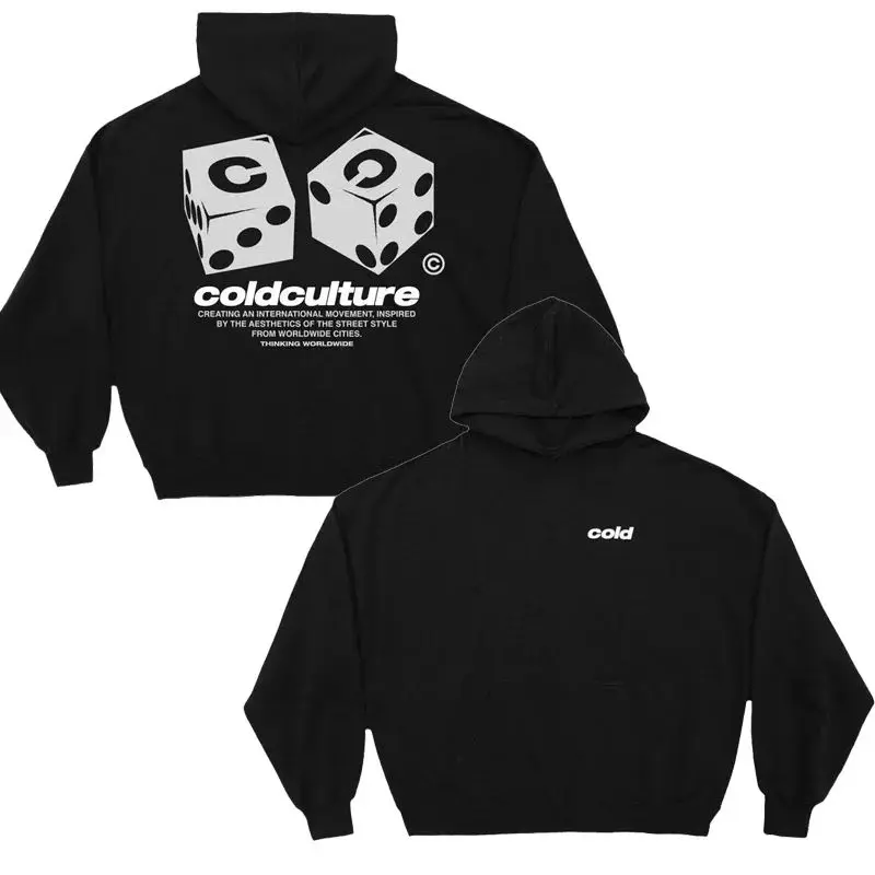 Cold Culture Logo Latest Edition Double-sided Print Sports Hoodie Brother Gothic Oversized T-shirt Street Top Y2k Clothes