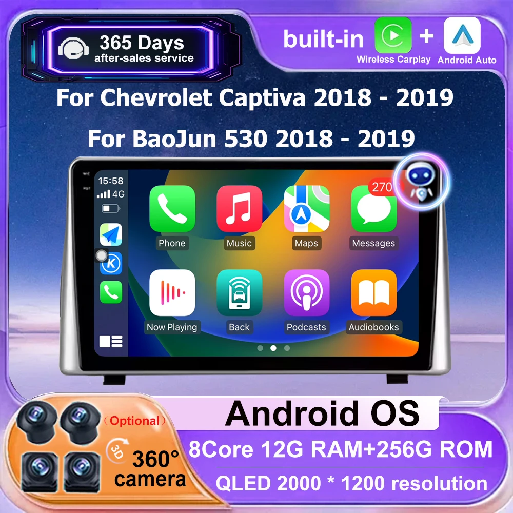 

Car Radio Navigation GPS Multimedia Player For BaoJun 530 2018 - 2019 For Chevrolet Captiva 2018 - 2019 Android 16 Auto Carplay