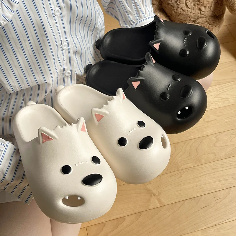 

Cute Dog Slippers Summer Fashion Women's Garden Clogs Indoor Home Shoes Female Outdoor Hole Sandals EVA Slippers