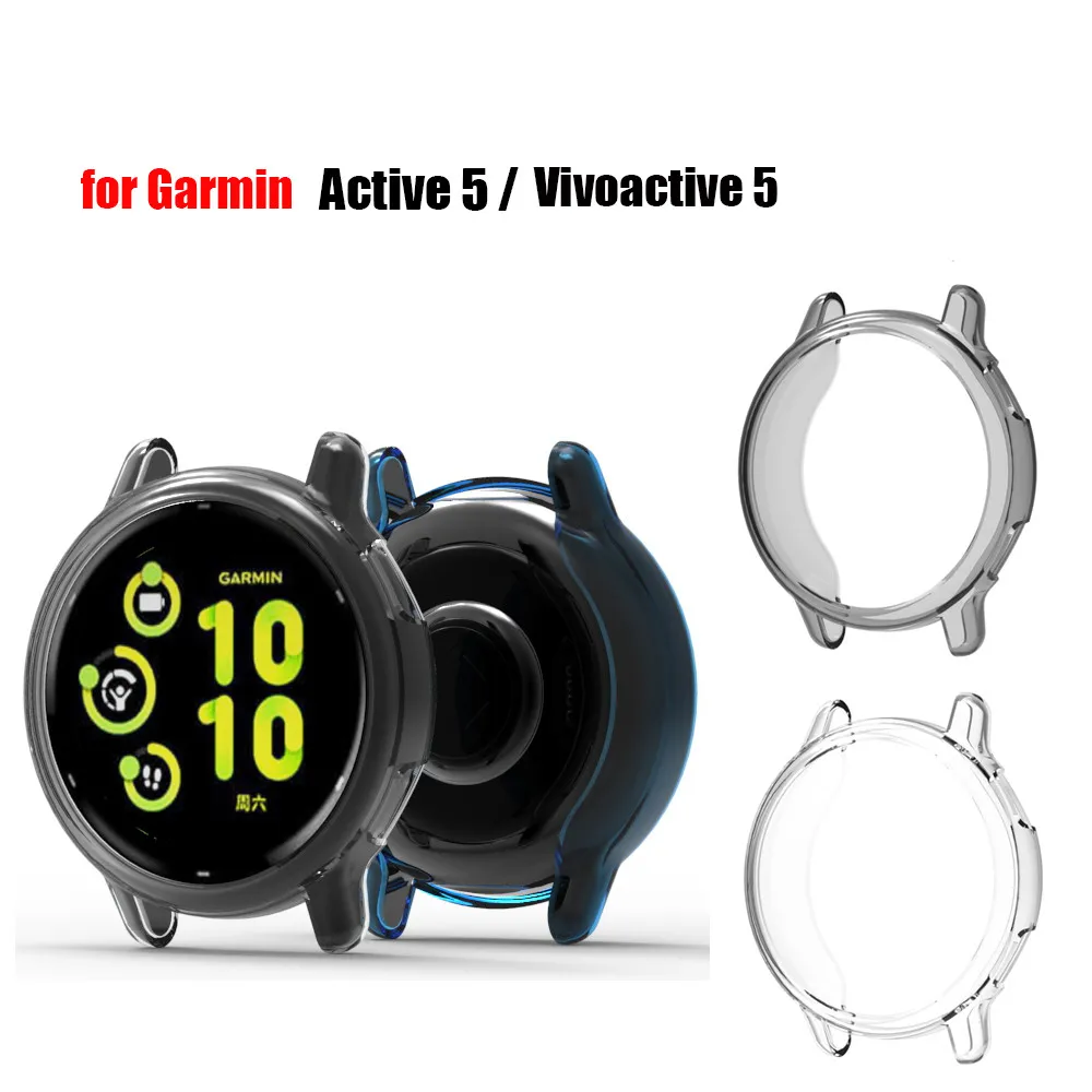 Protector Case For Garmin Vivoactive 5 Active 5 TPU Case Cover Protective Frame Shell Transparent