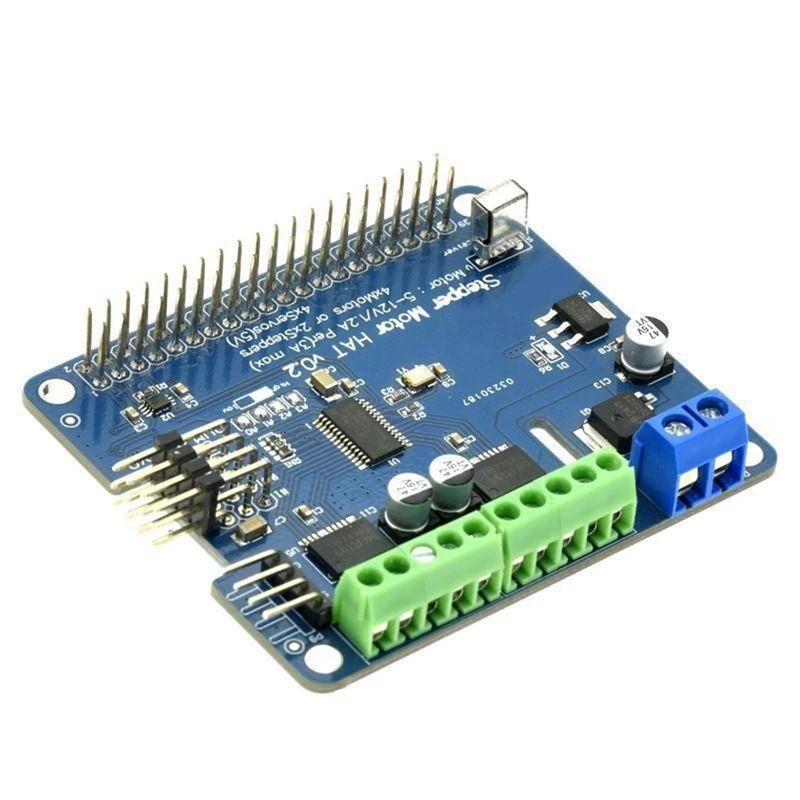 Placa de Expansão Robô para Raspberry Pi, Stepper Motor, HAT, V0.2, Servo Peças para 3B, 3B +