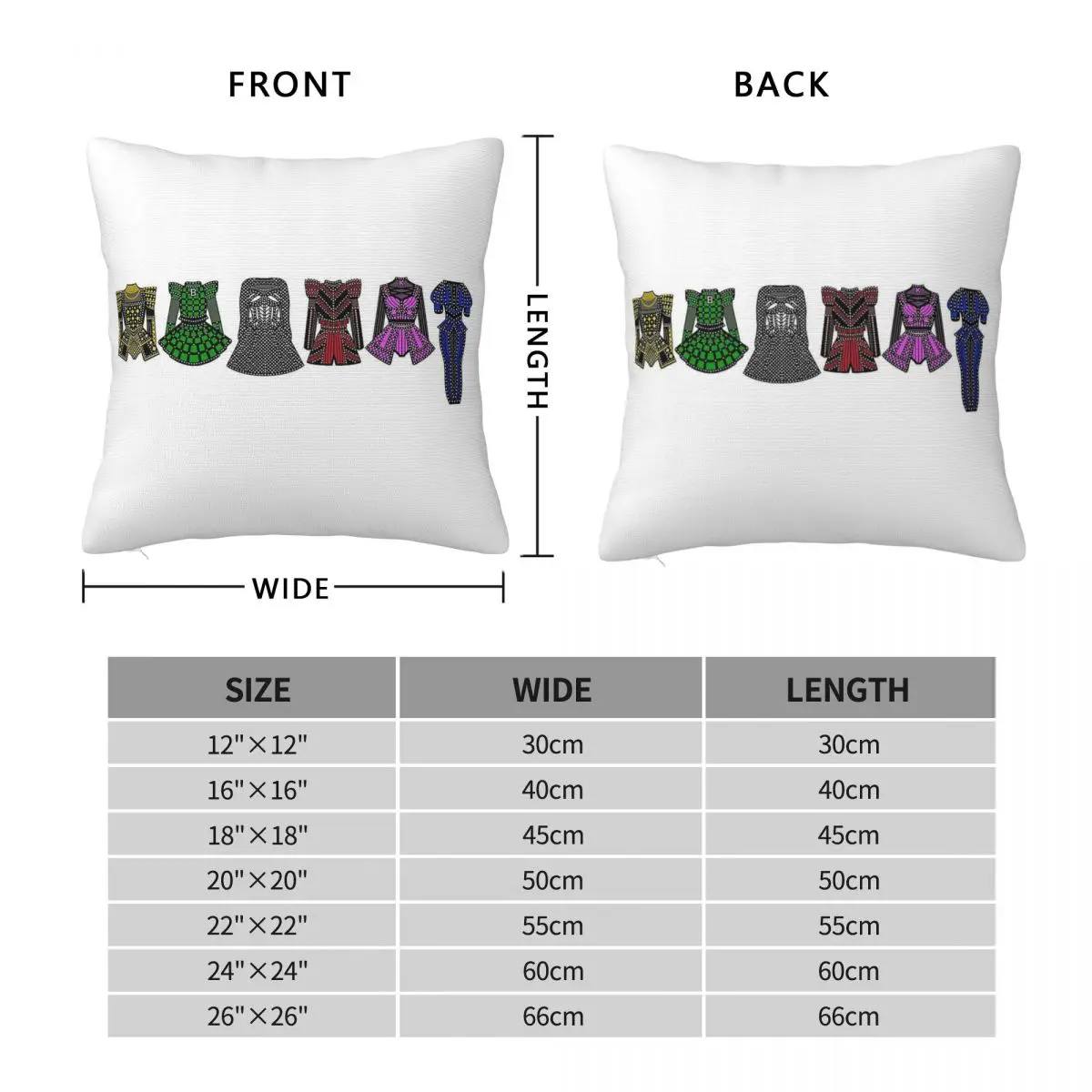 Six The Musical Costumes Square Pillowcase Polyester Linen Velvet Pattern Zip Decor Pillow Case Car Cushion Cover 18