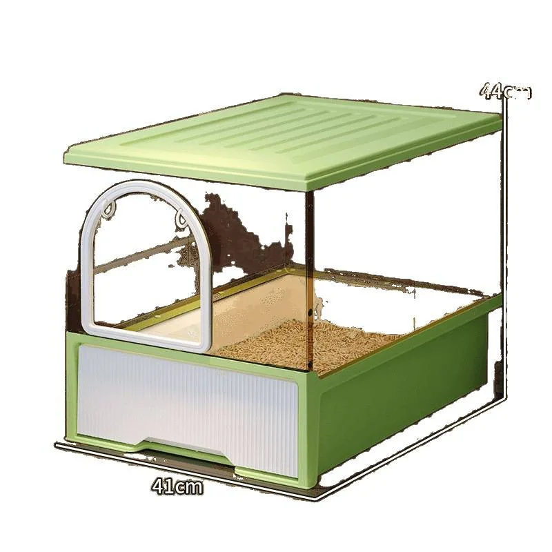 Caja de arena cerrada extra grande para gatos: anti-salpicaduras - imagen 5