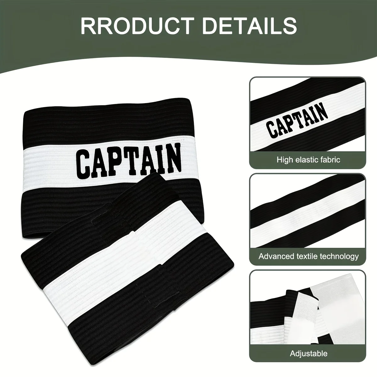 6Pcs Adjustable Captain Armband Elastic Sports Captain Arm Band for Football Soccer Team Training Match view 5