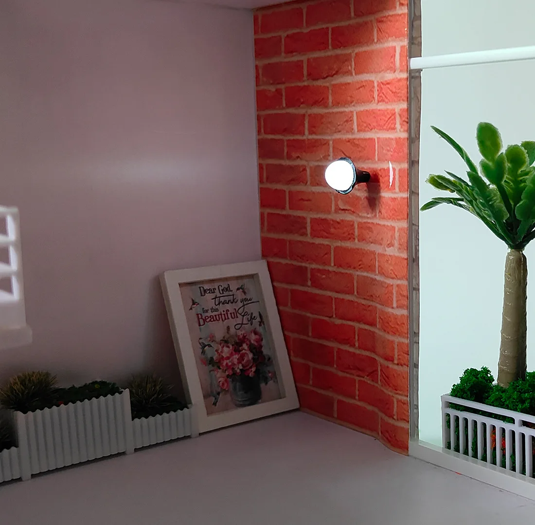 Maßstab 1:75-1:150 Modell-Lampen-Sets, Mini-3-V-LED-Wandleuchten für Gebäude, Haus, Innenbeleuchtung, Materialien, Diorama-Zubehör, 10 Stück – Detail 10