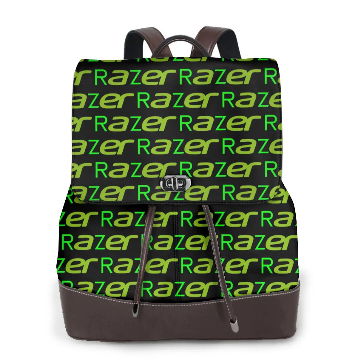 Acer And Razer Combined (RaZer) Women Soft Leather Backpack Large Capacity Multi Pockets Work Travel Ladies Casual Rucksack