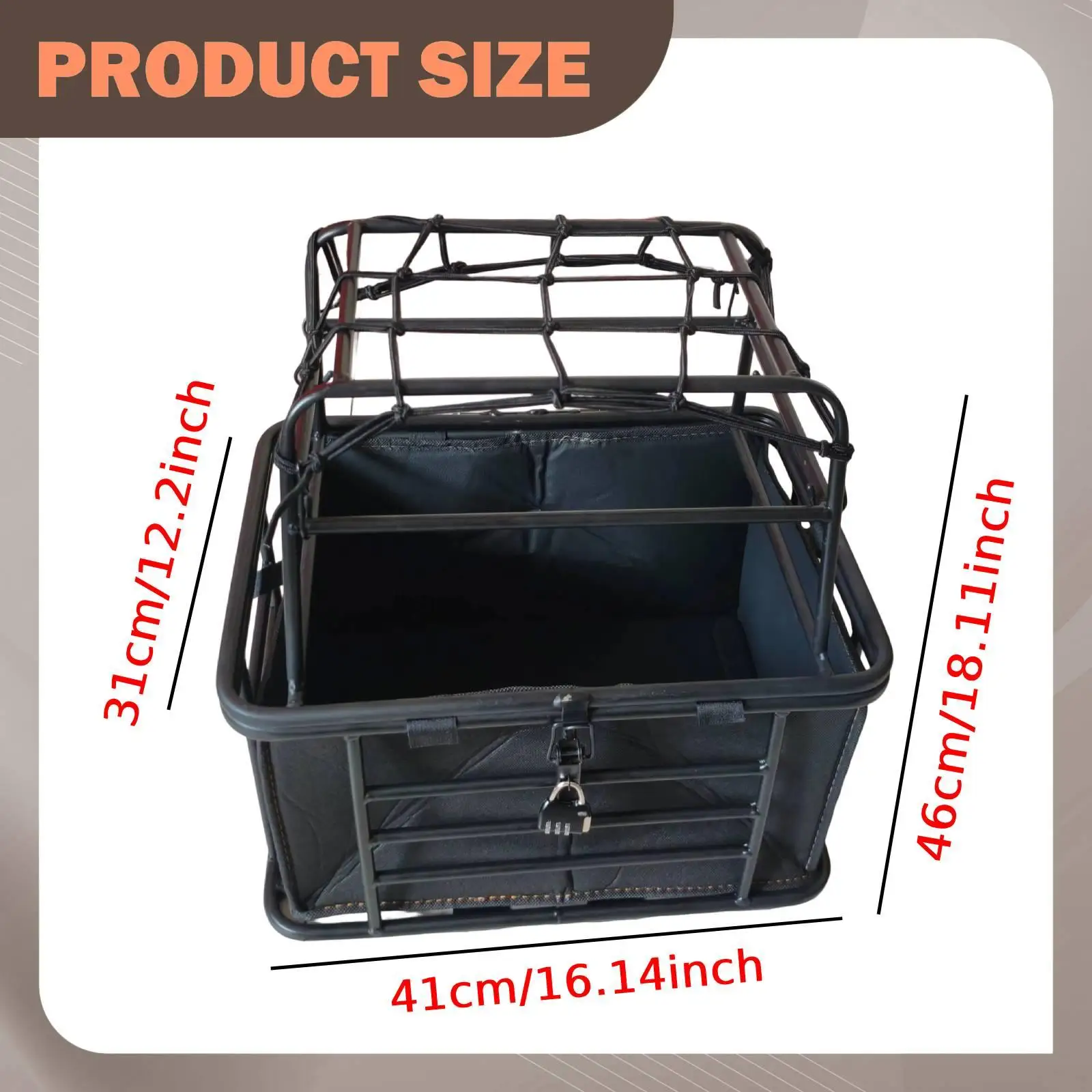

Dog Bike Basket Heavy Duty Dog Carrier with Cover Bicycle Storage Basket for Travel Riding Accessories Carrying Groceries Hiking
