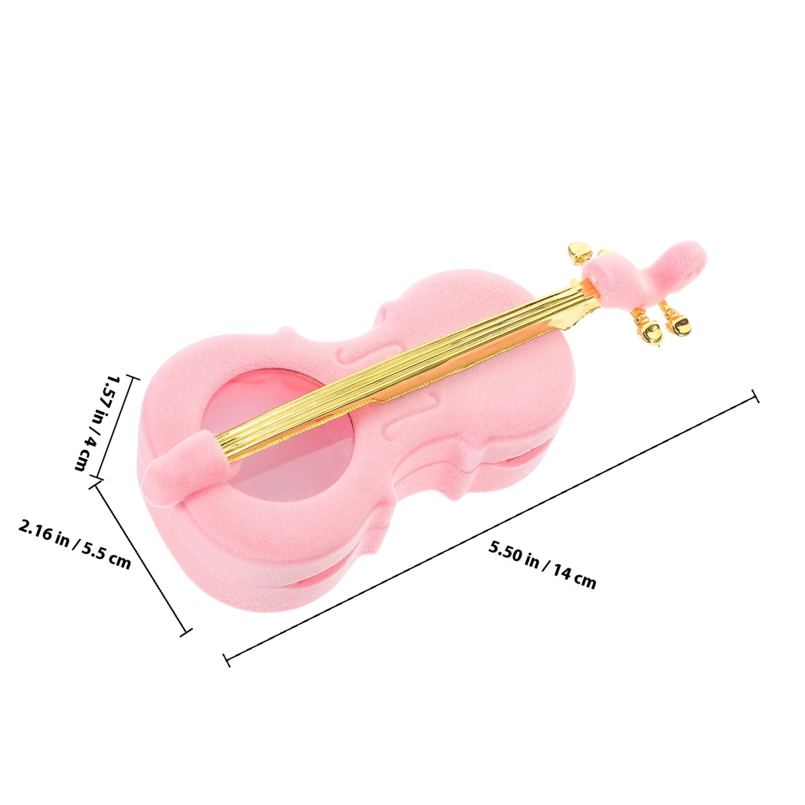 صندوق مجوهرات صغير على شكل كمان، قلادة خاتم ساحرة، منظم تخزين القرط، صندوق تخزين حلية مزخرفة