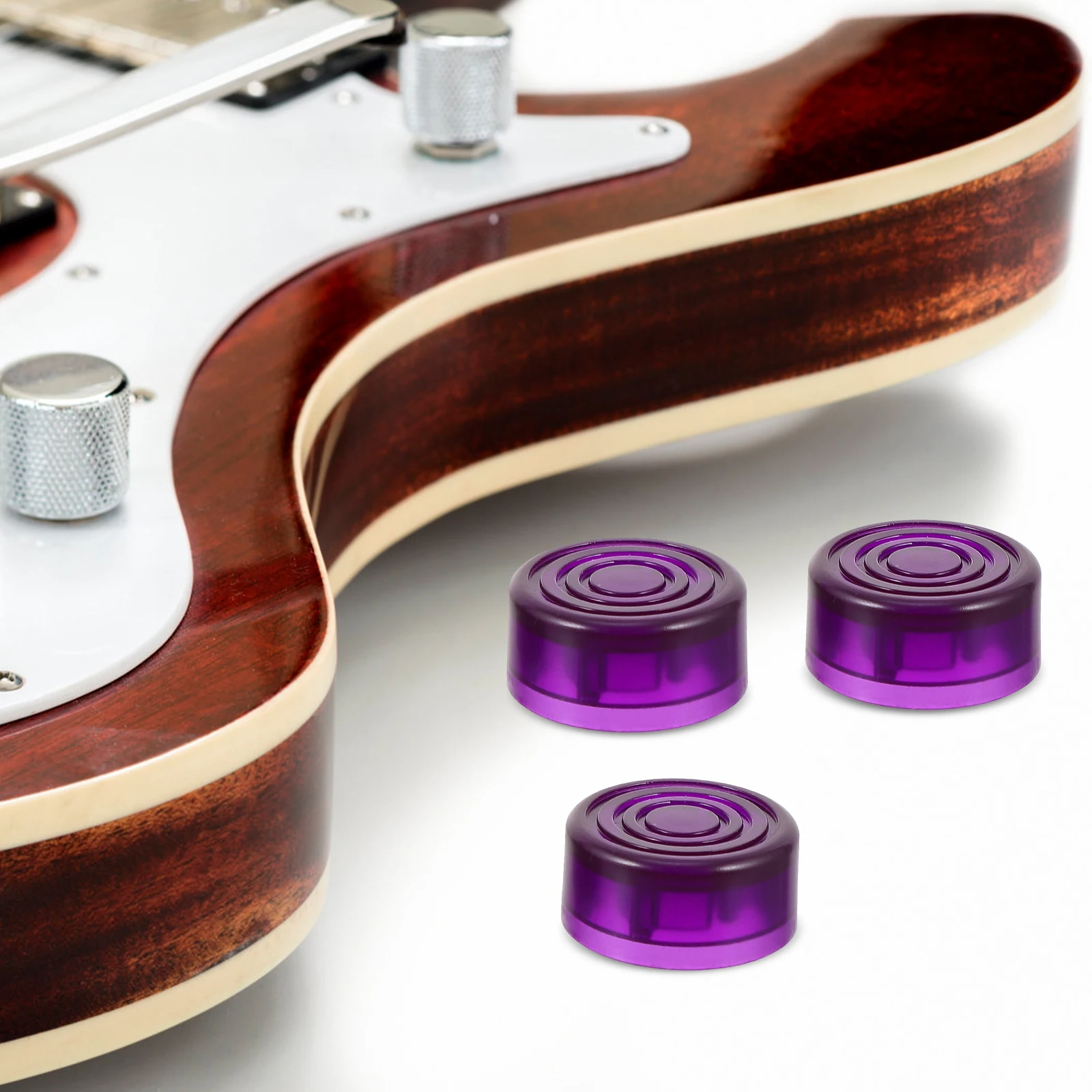 

6pcs Effect Pedal Caps Transparent Purple Guitar Accessories Amp Footswitch Toppers Electric Guitar Practical Durable Gifts