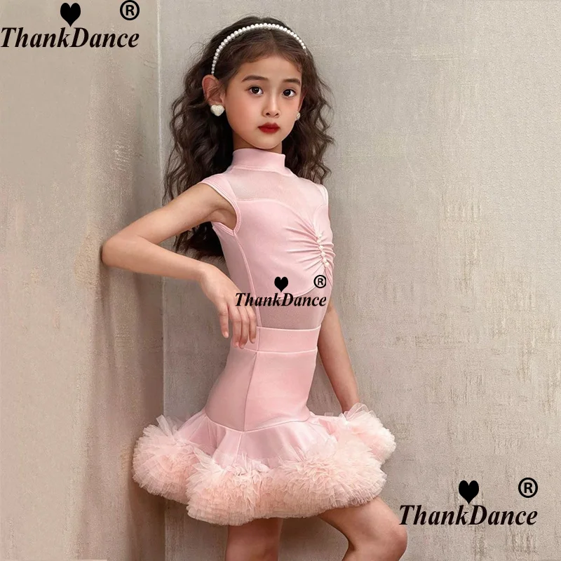 Crianças trajes de dança latina meninas dança latina prática treinamento terno vestidos de dança de salão competições roupas crianças