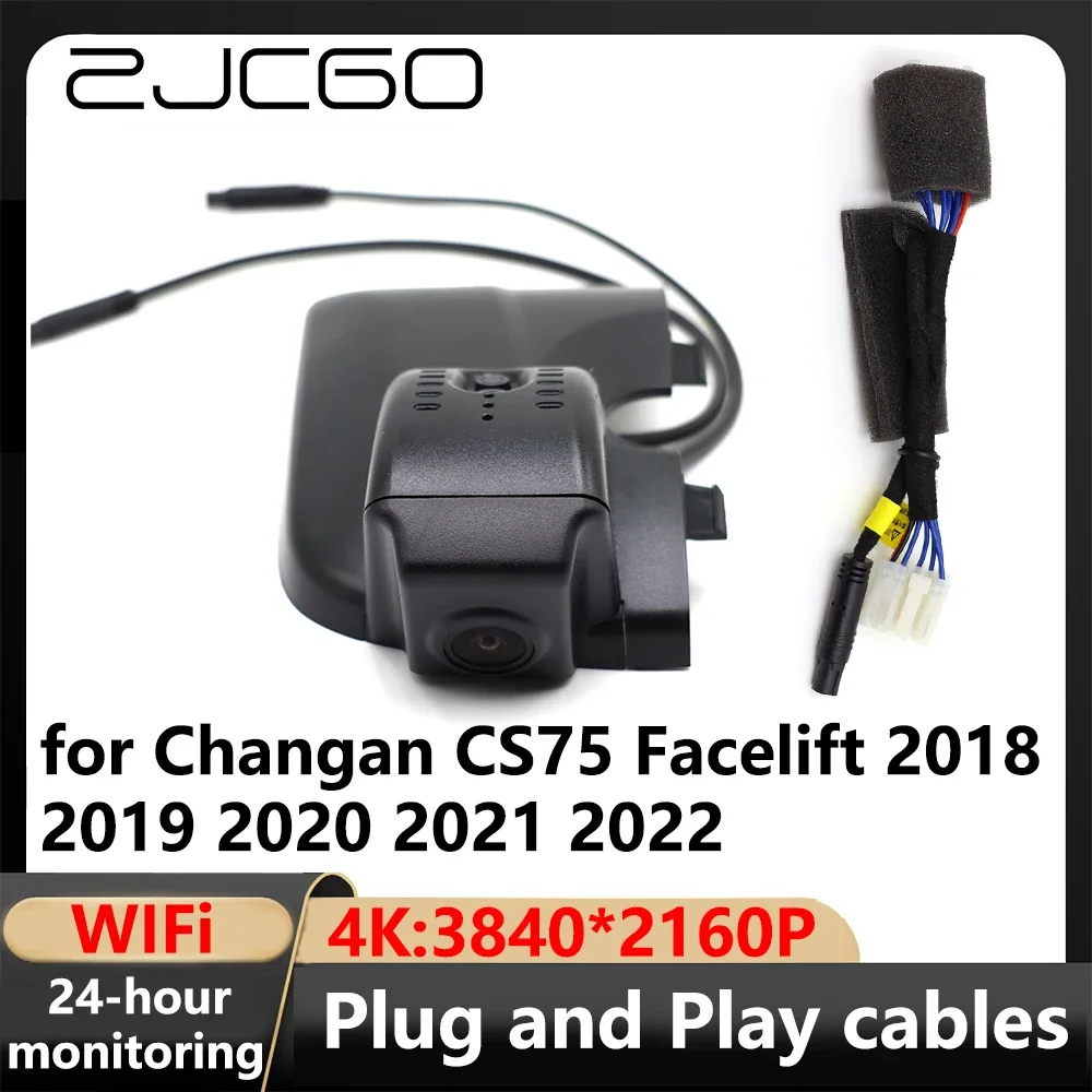 

ZJCGO 4K Wifi 3840*2160 DVR Dash Cam Camera Video Recorder for Changan CS75 Facelift 2018 2019 2020 2021 2022