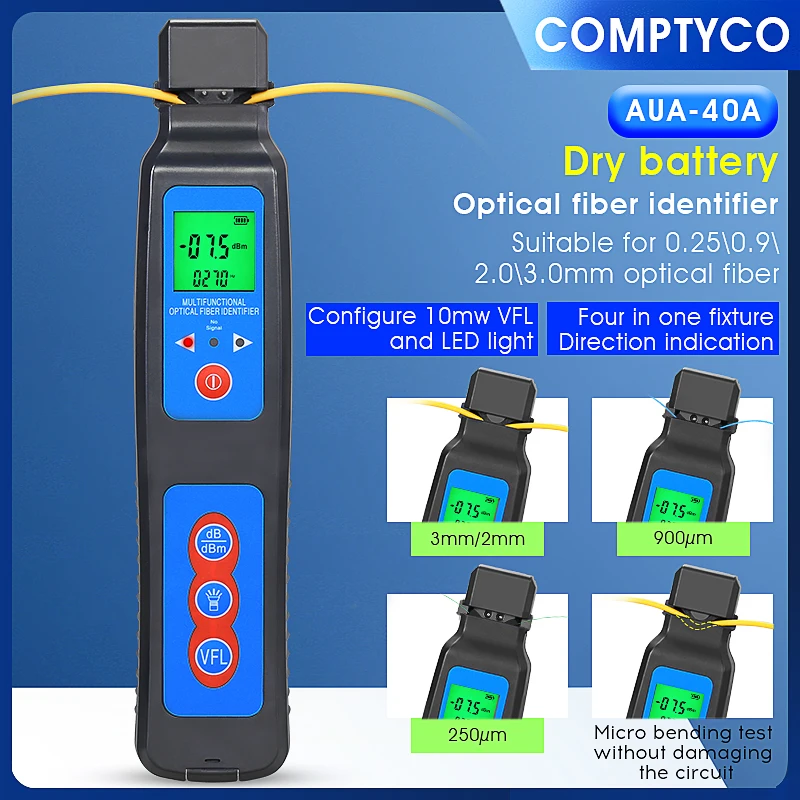 2020 new High quality Fiber Optic Identifier Live Fiber Optical Identifier AUA-40A with Built in 10mw Visual Fault Locator