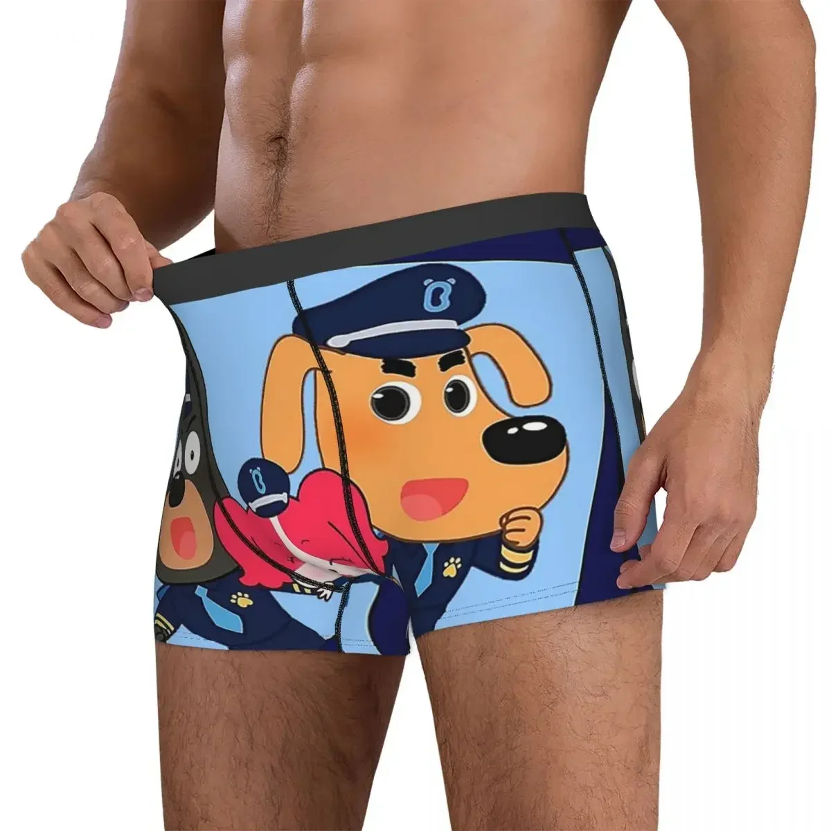 Boxer Underpants Shorts Sheriff Labrador Panties Male Ventilate Underwear For Homme Man Boyfriend Gift