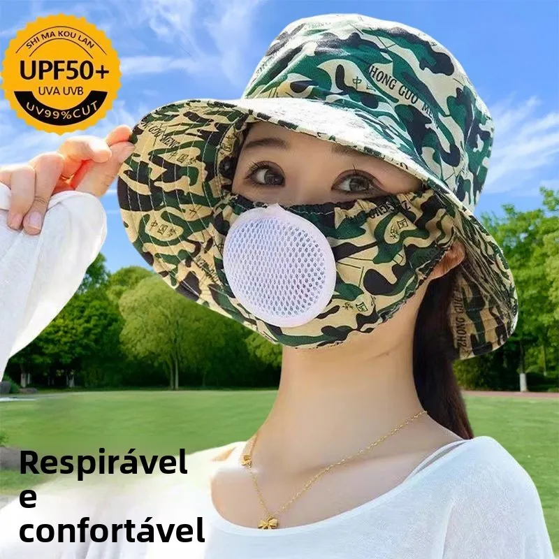 2026-新しいアウトドアファッショナブルな日焼け止め帽子女性の統合フード付き抗紫外線衣類帽子マスクワンピースサンシェードキャップ