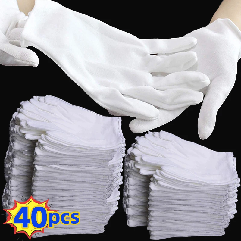 

Popular Soft Cotton Work Gloves for Dry Hands Handling Film SPA Gloves Ceremonial High Stretch Gloves Household Cleaning Tools