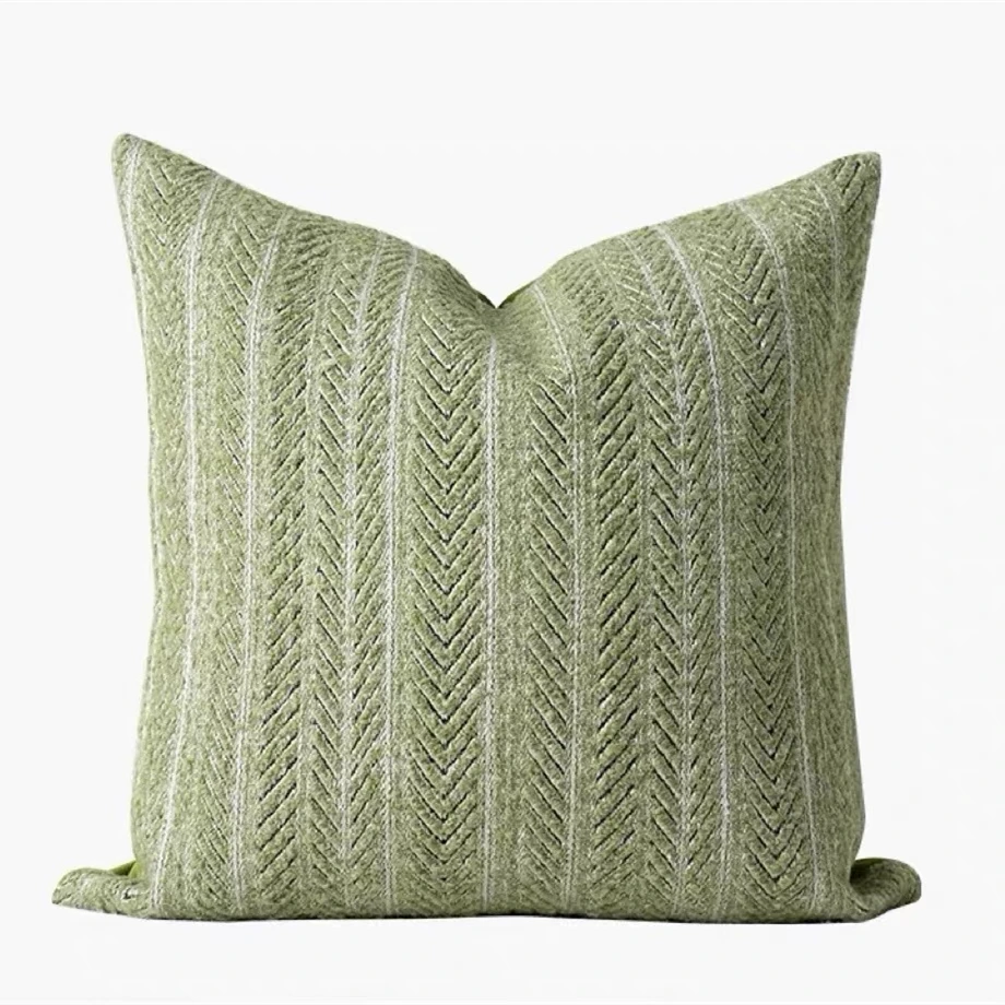 Modern Striped Woven Pillow Case Heavy Wabi-sabi Home Living Room Lounge Sofa Lumbar Cushion Cover 1 Piece Pack