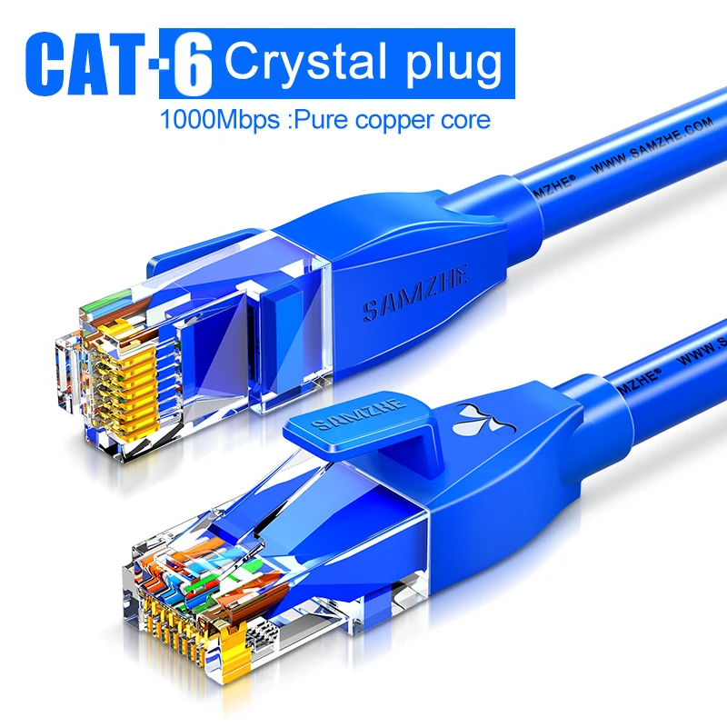 Samzhe CAT6 Ronde Ethernet Kat 6 Lan Kabel RJ45 Netwerk Patch Cord Voor Laptop Router RJ45 Internet Kabel