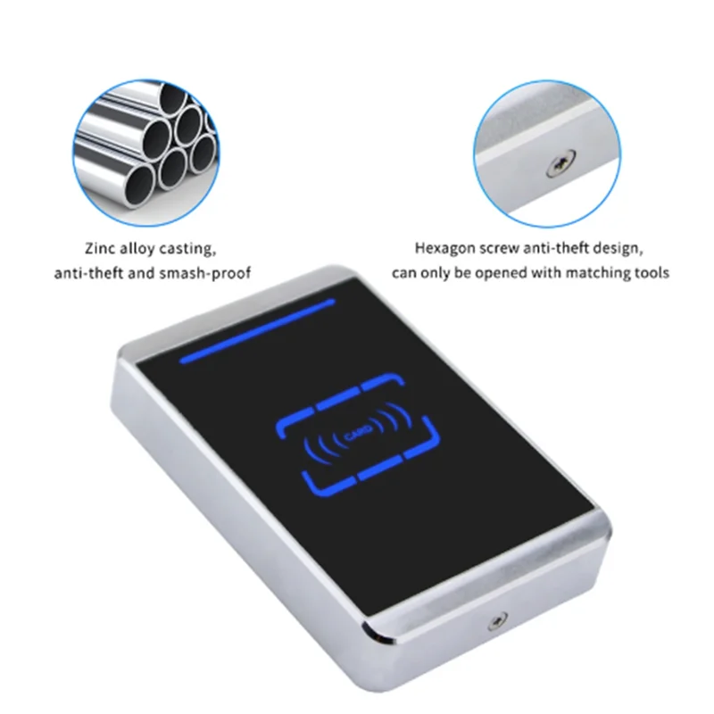 A99E-MF 13.56Mhz การ์ด RFID กันน้ำระบบควบคุมการเข้าถึง 10,000 การจัดการผู้ใช้บัตรโลหะ