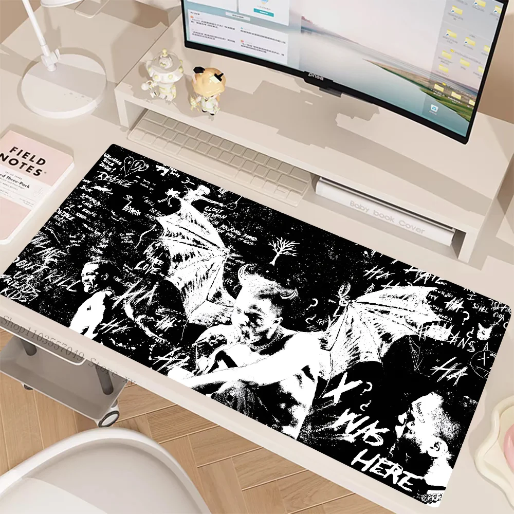 Rapper X-XXXTentacion Mousepad Desk Pad Gaming Accessories Prime Gaming XXL Keyboard Pad Stitched Pad Desk Pad