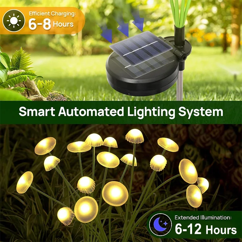 Solar Courtyard Lights Outdoor Waterproof Garden Mushroom Lights Courtyard Reed Outdoor Decoration Dandelion Ground Plug Light