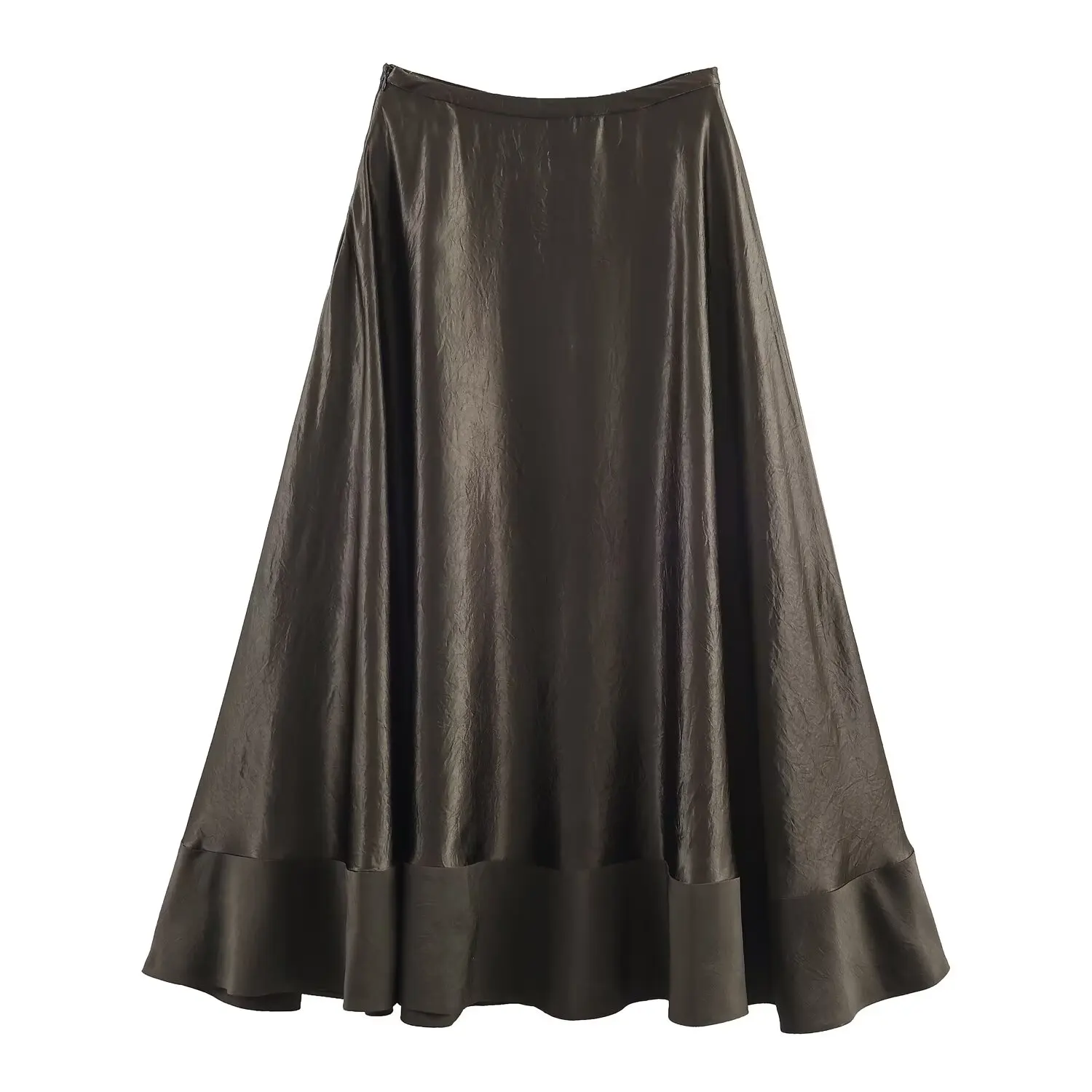 Women Pleated Midi Skirt female Elegant Long Skirts New Fashion Satin Lady Spring Summer high street Evening Party Skirts Mujer