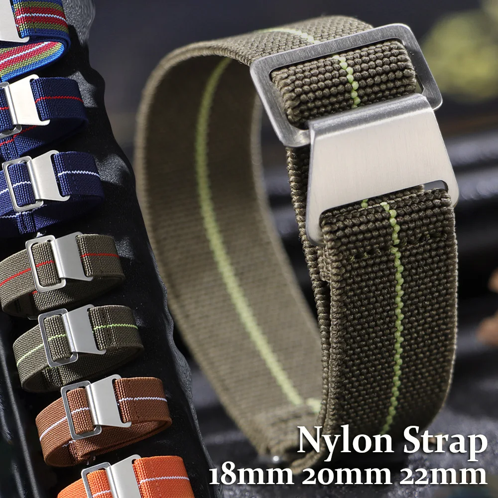 

For Seiko 60s for Rolex Elastic Watch Strap 18mm 20mm 22mm Nylon Watch Bands Man's Universal Fabric Wristband Bracelet for Tudor