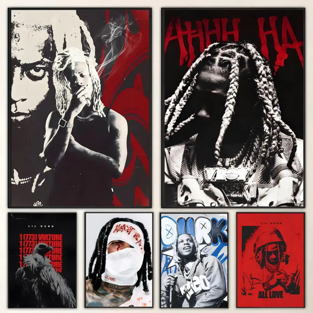 Rapper Lil Durk Poster HD art waterproof sticky wall home decoration aesthetic