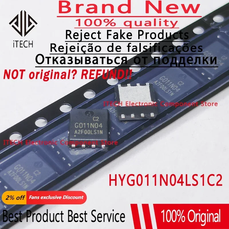 10 sztuk/partia oryginalny HYG011N04LS1C2 G011N04 DFN5x6-8 N-kanałowy 40V 165a tranzystor polowy MOSFET 100% nowy i oryginalny
