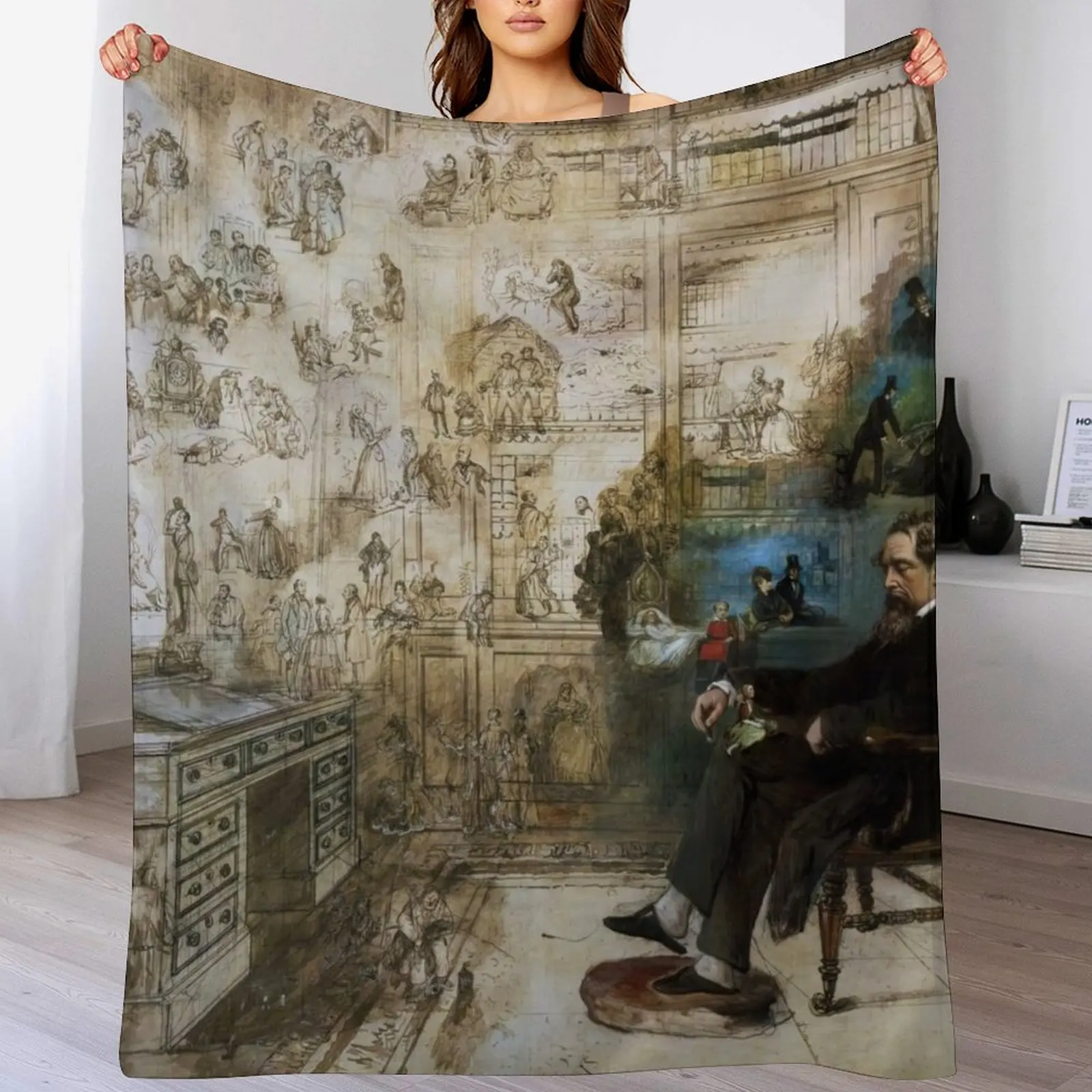 

Dickens's Dream by Robert William Buss Throw Blanket Plush warm winter halloween Blankets For Baby Blankets