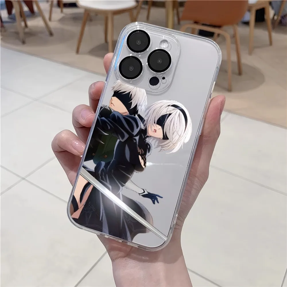 N-NieR Automata  Phone Case For iPhone 11 12 Mini 13 14 15 Pro XS Max X 8 Plus SE XR Transparent Shell