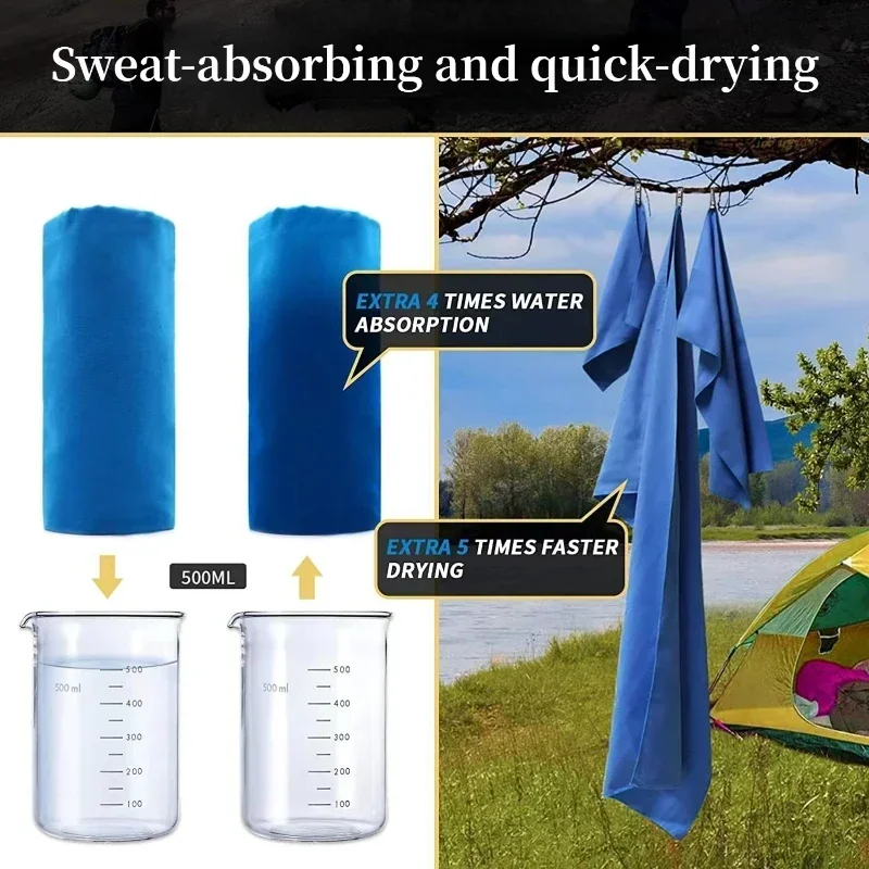 1PC Sports Microfiber Quick Dry Pocket Towel  Yoga Beach Towel Portable Ultralight Absorbent Towel for Swimming Pool Gym Fitness