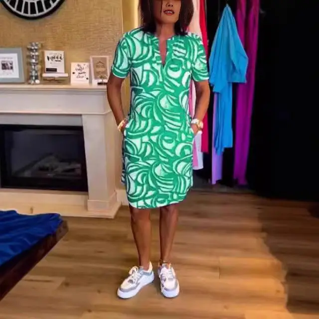 T-shirt imprimé ort Sve pour femmes, jupe trapèze décontractée, Design en tissu Polyester, taille ample, vêtements d'été 2024