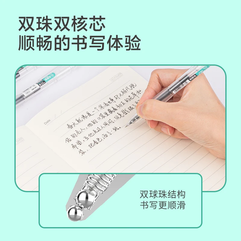 Deli 4pcs 0.5mm Black Ink Quick-drying Gel Pen School Student Supplies Office Supplies Signing Pen Office Pen Stationery