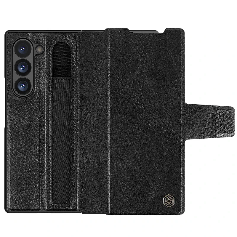 

for Samsung Galaxy Z Fold 6 5G Case Nillkin Aoge Full Cover Luxury Flip Leather with Pen Slot Kickstand Business Cases
