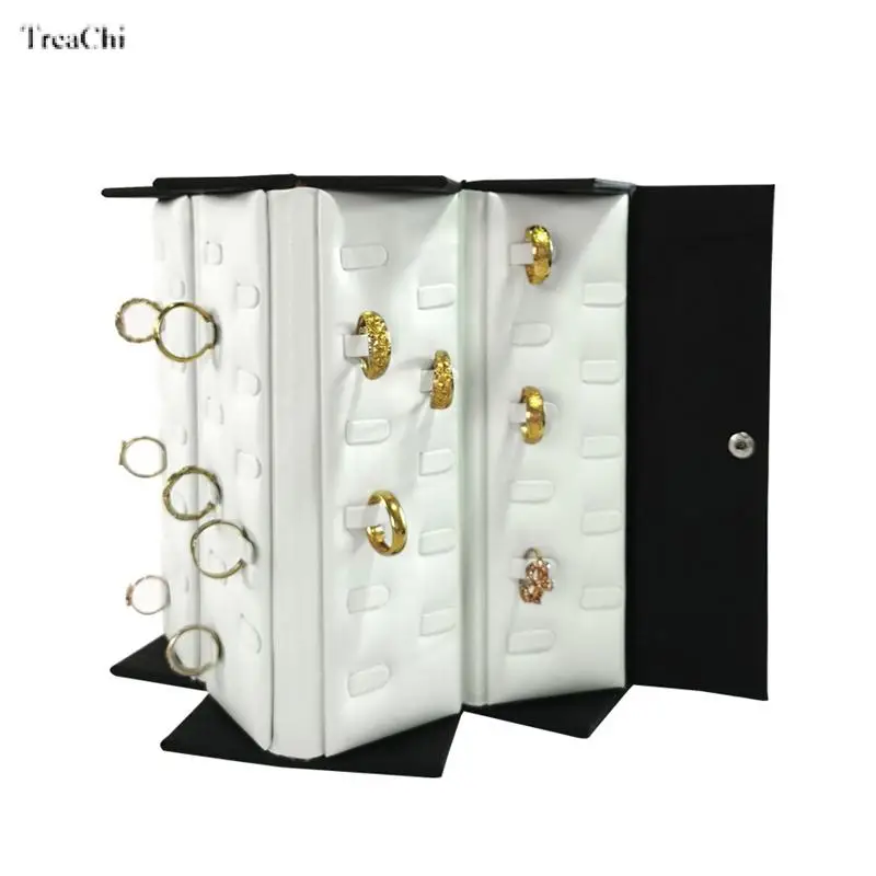 1 Piece Black PU Jewelry Display Storage Case  Pendant Chain  Bracelet Organizer Casket Ring Earring Protection Travel Roll Bag