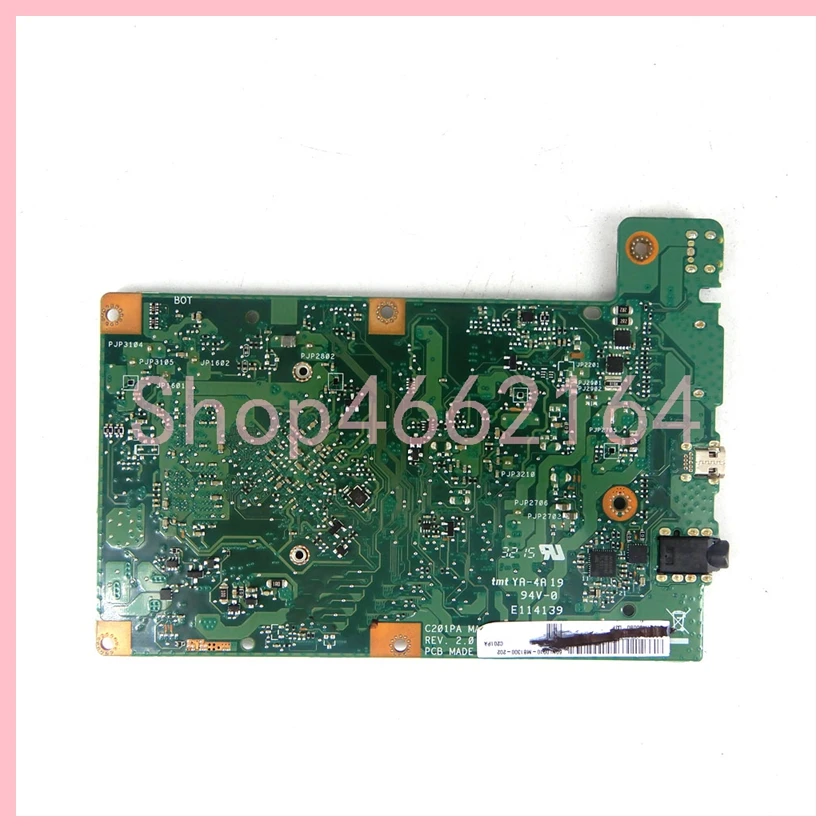 Laptop Motherboard para ASUS Chromebook, 100% testado funcionando, C201PA, RK3288-C CPU, 4G-RAM, 16G-SSD, C201, C201P, C201PA