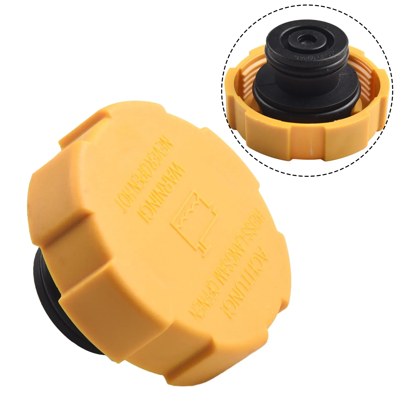 Tapa del tanque de expansión del refrigerante del radiador, 1 unidad, para Opel, SAAB 9-3 9202799 1304677   Accesorios de coche de alta calidad de plástico amarillo