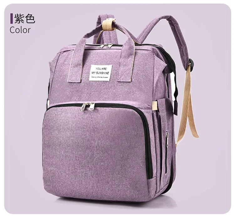 New Portable Storage Bag Baby Diaper Bag Backpack Diaper Change Station Fashion Backpack USB Interface Baby Bag Mommy