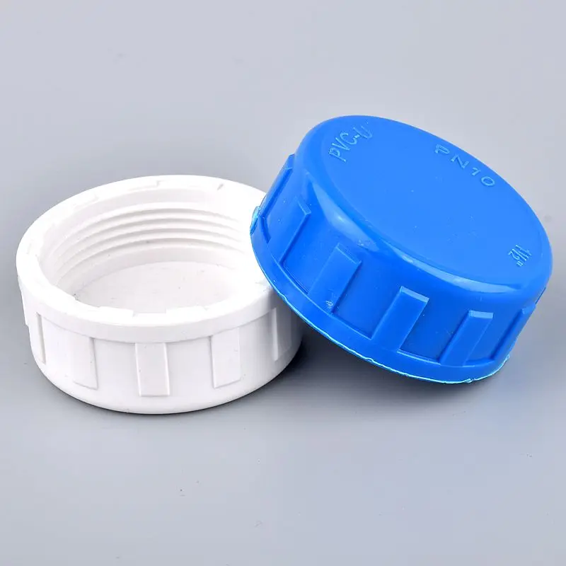 2pcs PVC Female Thread End Cap Connector 1/2~2 Inch End Connector 20 25 32 40 50 63mm Irrigation  Water Pipe Connector Fittings