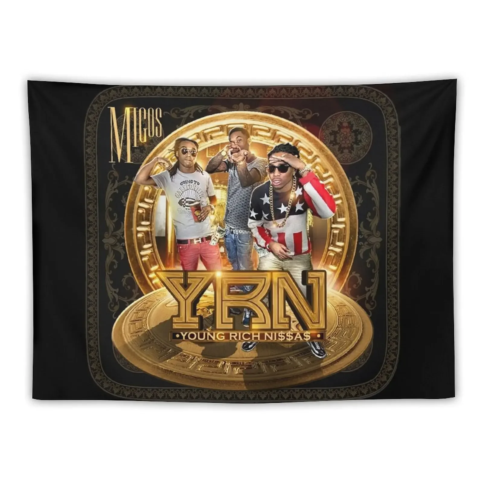 Migos young rich nggas Tapestry Outdoor Decor Home Decoration Tapestry