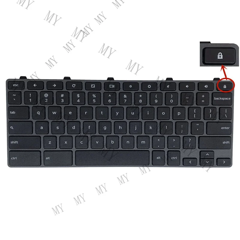 TT  For Dell Chromebook 11 5190 US Notebook Keyboard 0H06WJ /With lock key