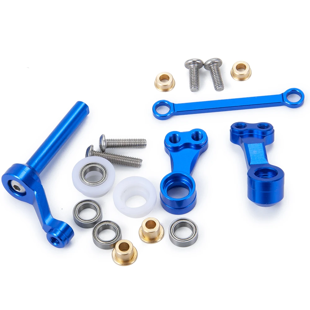 MIBIDAO Metal Aluminum Bearing Steering Bell Crank Assembly Kit For 1/10 Tamiya CC01 RC Crawler Car Upgrade Parts