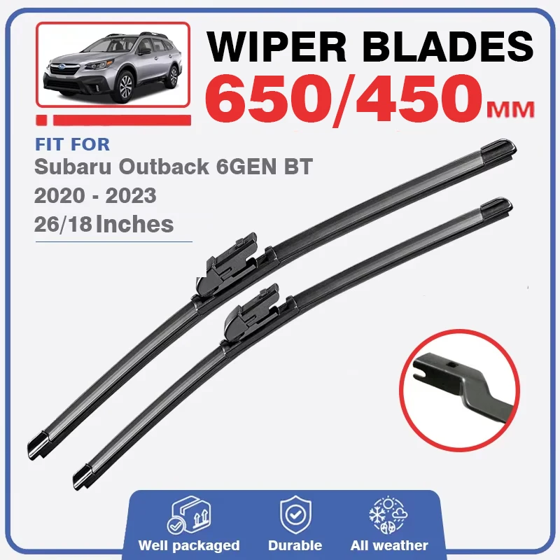 Front Rear Windshield Wiper Blades For Subaru Outback 6GEN BT 2020 2021 2022 2023 Windscreen Window Brushes Refills Accessories