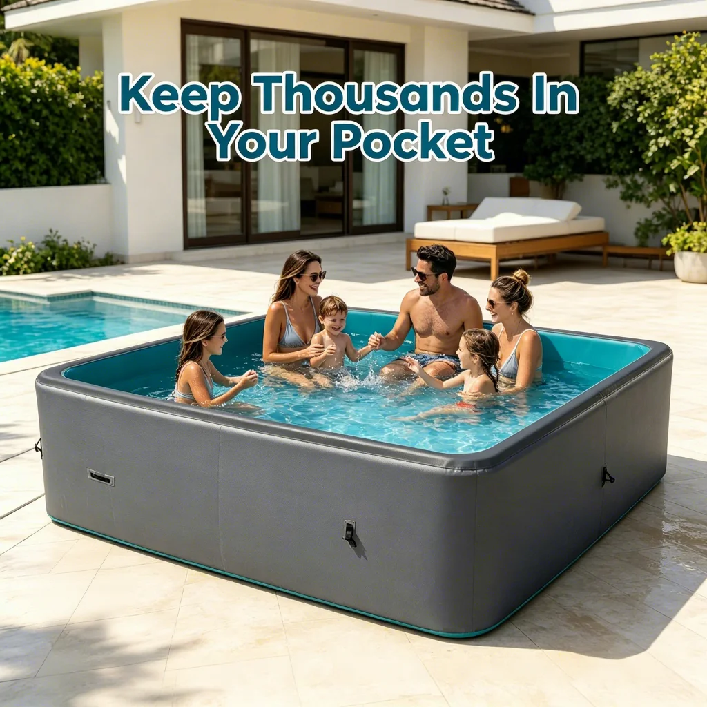 SK Alliance Factory Supply Durable Drop Stitch Pool Inflatable Pool Outdoor Inflatable Spa Swimming Pool Accept Customize
