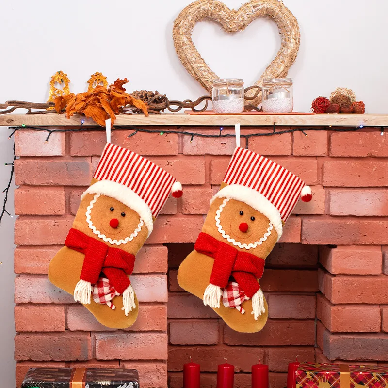 جديد عيد الميلاد تزيين مُثبت الكرتون الطفل هدية الكريسماس حقيبة متماسكة الحياكة جوارب من الصوف الديكور هدية عيد الميلاد تخزين #4