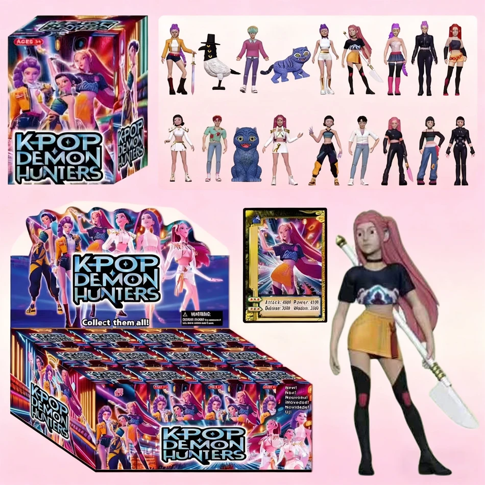

K Pop Demon Hunters слепая коробка мультфильм Руми Мира Зои кукла настольный орнамент сюрприз тайна коробки детский подарок на день рождения игрушки